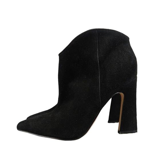 Marc Fisher Shoes Womens 7.5 Booties Point Toe Black Suede Classic Heeled Boots - Picture 4 of 15
